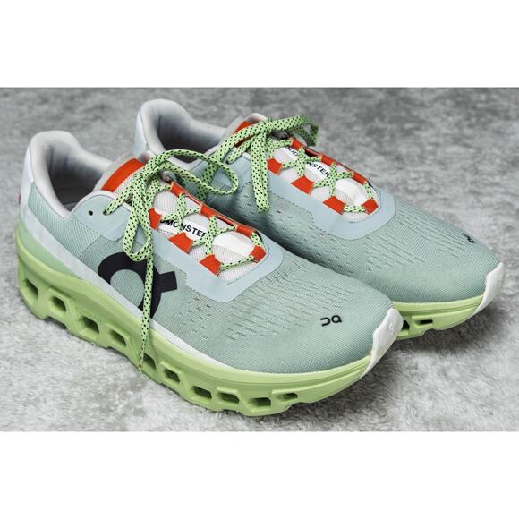 On Cloud Cloudmonster Green Glacier Gray Running Shoes Sneakers Womens Size 10 - Picture 1 of 15